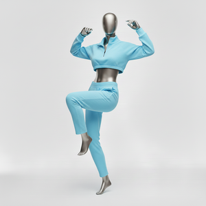 Conjunto Deportivo de 2 Piezas para Mujer, Chaqueta Cortavientos con Bloques de Color Estampados para Invierno, Pantalones Jogger Cortos con Media Cremallera, Ligero - Product Image 1