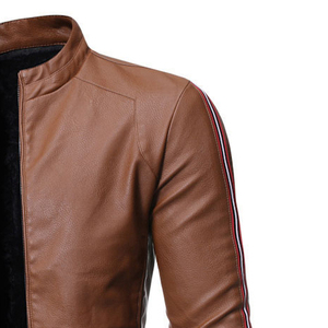 Veste en cuir vintage sur mesure OEM pour hommes, style décontracté, veste de moto, tissu imperméable, logo personnalisé, hiver - Product Image 6