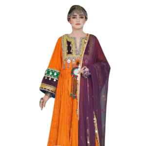 Vestidos afganos de mujer a precio barato al por mayor, ropa tradicional informal para mujer, vestido largo afgano con borla y bordado de monedas - Product Image 4