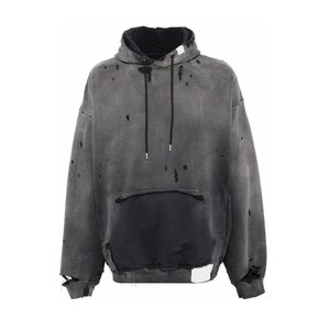 Sweat à capuche en molleton français lourd respirant personnalisé 100 % coton Streetwear Sweat à capuche délavé - Product Image 4