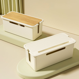 Countertop lưu trữ cáp hider hộp dây nhựa quản lý tổ chức có nắp đậy cho phòng tắm phòng khách công cụ sử dụng cho bàn - Product Image 2