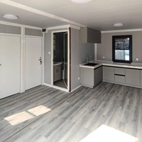 Maison de conteneur maritime extensible de luxe de 40 pieds, 2 chambres, cuisine, salon, maison mobile portable