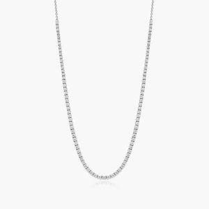 Collar de diamantes cultivados en laboratorio de corte de 3,00 MM para mujer, Plata/10K Chapado en Hip Hop, joyero de tenis helado, cadena de moda, boda, oro - Product Image 1