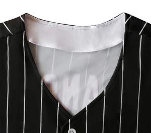 Camiseta de béisbol a rayas con estampado de poliéster 100%, uniforme de béisbol de Color personalizado, camiseta de béisbol personalizada - Product Image 3