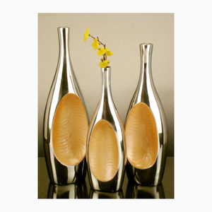 Floreros de aluminio plateado de alto estándar Nuevo diseño Artesanía Metal Bonitos jarrones para decoración del hogar - Product Image 4