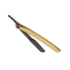Rasoirs de rasage de cheveux pliants manuels de couleur noire et or 5.5 "rasoirs de gorge coupés meilleur rasoir de barbier de qualité supérieure - Product Image 4