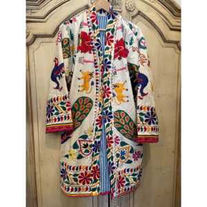 Abrigo Tejido Vintage para Mujer, Blazer Bordado con Anillos Florales, Talla XS, Cierre de un Botón, Transpirable y Moderno para Primavera/Invierno - Product Image 2