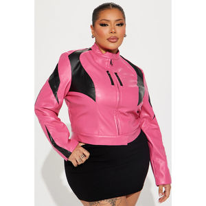 Chaqueta de motorista de cuero de vaca a la moda para mujer, piel de oveja, manga larga, transpirable, a prueba de viento, opciones de talla grande disponibles, varios - Product Image 3