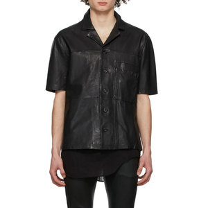 Chemises en cuir décontractées pour hommes, manches courtes, meilleur design, avec logo personnalisé, design personnalisé, vente chaude, service OEM pour la vente en ligne - Product Image 1