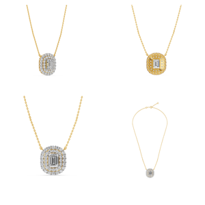 Collar de Oro Amarillo/Blanco de 14k con Diamante Cultivado en Laboratorio de Alta Calidad de 2.6ct, Claridad EF, con Cadena VS para Bodas, Fiestas y Regalos para Mujeres - Product Image 2