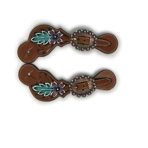 สายหนังวัว100% แบบตะวันตกสลักสลักลายพร้อมสายหนังเดือยแบบตะวันตก - Product Image 1