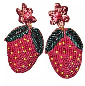MD HANDICRAFT Classic Lemon Seed Beaded Bordado Huggie Pendientes para mujeres y niñas Slice Felt Style - Product Image 2