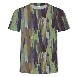 เสื้อยืดคอกลมแขนสั้นผู้ชาย พิมพ์ลายดิจิทัล ลายเพ้นท์มือ สไตล์ลำลอง ทรงปกติ ผ้าโพลีเอสเตอร์ถัก 100% ระบายอากาศได้ดี - Product Image 6