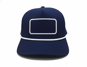 Wholesale <b>Navy</b> Fishing Caps Custom Logo Rectangular Patch <b>Hats</b> Rope Snapback Durable Outdoor Marine Style Headwear - Product Image 1