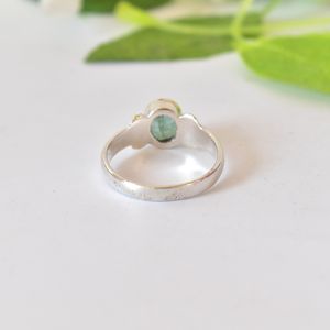 El mejor anillo de bodas de dos tonos Vintage de Plata de Ley 925, ajuste de bisel esmeralda de 4,4 gramos, Unisex certificado por terceros - Product Image 3