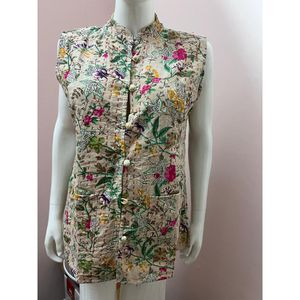 Haute qualité 100% coton Kantha tissé à la main veste d'hiver multicolore Midi longueur taille naturelle-vente en gros de confiance - Product Image 5
