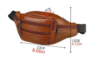 Riñonera de cuero genuino, riñonera con cremallera múltiple, cinturón de cadera, monedero, bolsa negra - Product Image 5