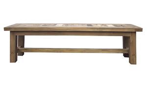 Banc de patio moderne en teck recyclé fait main, sièges colorés pour projets extérieurs de cafés, restaurants et hôtels - Product Image 2