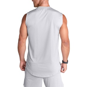 190 Gsm Round Neck Sleeveless Regular Fit Muscle Bodybuilding Fitness Wear Blank Plain Low Price Sportswear Trendy Tank Top - Product Image 6