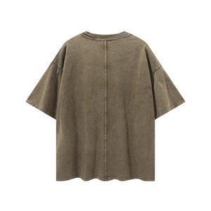 เสื้อยืดผ้าฝ้าย100% โอเวอร์ไซส์สำหรับผู้ชายเสื้อยืดผ้าฝ้าย180วินเทจซักกรดพิมพ์ลายดีทีจี - Product Image 4