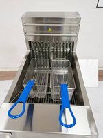 Friteuse électrique commerciale verticale à un seul réservoir et double panier Campbon ZH-18A-1 28L 18KW à commande numérique, modèle autoportant