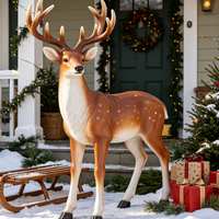 Statue de cerf abstraite grandeur nature personnalisée pour une utilisation en intérieur/extérieur. Fabriqué en fibre de verre. Convient pour la décoration de fête de Noël.