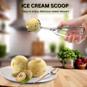 Cuchara de helado de acero inoxidable duradera profesional, cuchara pulida con espejo para frutas, galletas, sandía, melón, cucharón - Product Image 4