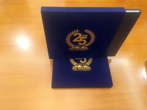 Hardcover Anniversary Book And Slipcase With Foil Stamping On Faux Leather And High Pile Velvet Sewing Bound Art Paper - Product Image 2