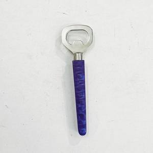 Poignée en résine bleue ouvre-bouteille en acier inoxydable miroir poli Design fait main pour Bar Restaurant bureau à domicile - Product Image 1