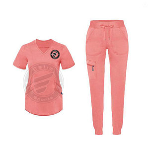 Tenues d'infirmière athlétiques personnalisées en usine, ensembles de pantalons de survêtement en spandex, uniformes médicaux d'hôpital - Product Image 5