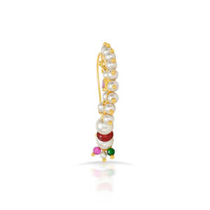 แหวนจมูกทองคำ Sanskruti สำหรับผู้หญิง - เครื่องประดับแฟชั่น - Product Image 3