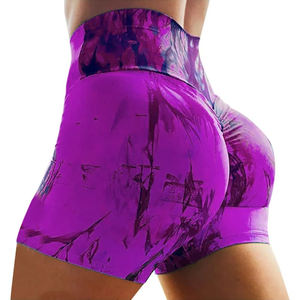 Heat-Transfer Printing High Waist Plus Size <b>Women's</b> Breathable Worsted Fabric <b>Shorts</b> with Ruffles - Product Image 3