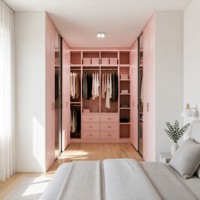 Ensemble de rangement sur mesure, accessoires de placard intelligents au design moderne, armoires encastrées en verre, armoire design moderne pour chambre à coucher