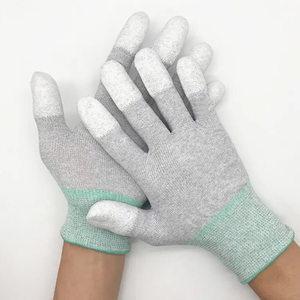 Оптовая продажа, белые антистатические перчатки из углеродного волокна с покрытием из полиуретана, защитные перчатки, электронные рабочие, оптовая продажа, антистатические перчатки - Product Image 5