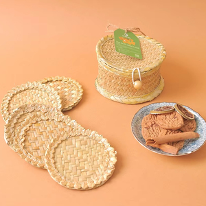 Posavasos de hierba entera de estilo clásico, alfombrilla OEM, embalaje a granel, posavasos de paja de hierba, taza para Kit de mesa de restaurante - Product Image 1