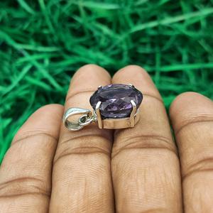 จี้พลอยอเมทิสต์สีเงิน925ดีไซน์แบบโบฮีเมียนดีไซน์เนอร์ประดับเพชรธรรมชาติ - Product Image 3