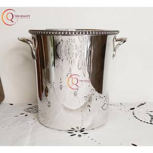Cubo de hielo de plata antigua de calidad superior con asa botella de champán enfriador de vino con logotipo personalizado Bar tina de vino y enfriador - Product Image 2
