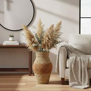 Vase artisanal en fibre de coco et en herbe de mer - Product Image 5