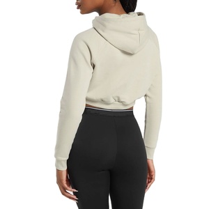 Basics Sweat à capuche court en coton éponge pour femme avec logo personnalisé Vêtements décontractés Sweats à capuche d'hiver 2026 - Product Image 5