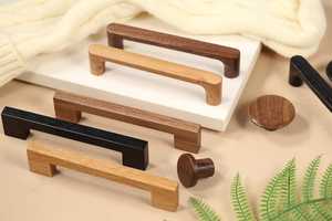 คอลเลกชันเสน่ห์แบบชนบทลูกบิดไม้ที่ทำด้วยมือและที่จับตู้และที่ดึงตู้เสื้อผ้าเพื่อการออกแบบเฟอร์นิเจอร์ที่ไร้กาลเวลา - Product Image 2