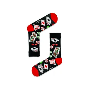 Poker Patterned Colorful <b>Socks</b> Breathable Anti-Slip Spandex Sublimation Lightweight Polyester Fancy Daily One Fits All for Gift - Product Image 1