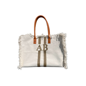 Sac fourre-tout à franges de haute qualité avec poignée en cuir - Product Image 1