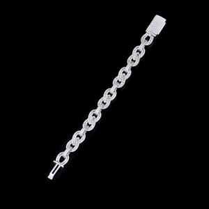 Pulsera de Cadena de Plata Chapada en Rodio con Incrustaciones de Diamantes de Imitación Moissanite, Estilo Étnico, Joyería de Lujo para la Muñeca - Product Image 2