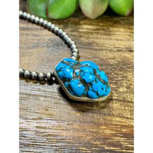 Colgante Vintage Navajo Hecho a Mano con Howlite y Plata de Ley con Incrustaciones en Bisel - Product Image 2