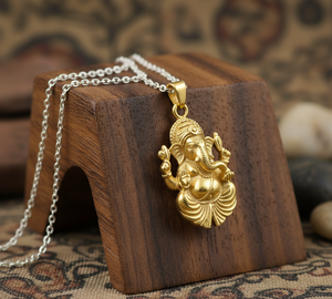สร้อยคอโซ่โรเดียมสีเงิน925สวมใส่ทุกวันจี้เทพเจ้าฮินดูชุบทองมินิมอลลิสต์ของขวัญสำหรับบุคคลที่สาม - Product Image 5