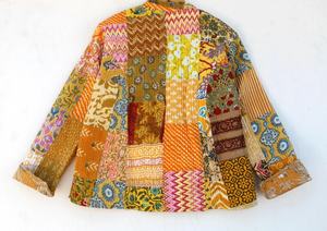 Nouveauté Veste matelassée doublée réversible Manteaux de travail indiens avec écussons faits à la main Veste matelassée bohème pour femmes - Product Image 6