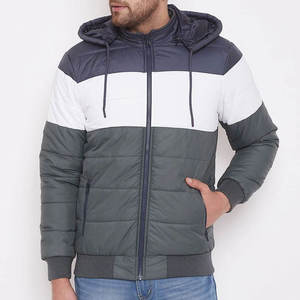 Veste matelassée en toile fabriquée en usine en gros Mode d'hiver Hommes Logo personnalisé Streetwear Respirant Fermeture éclair avant - Product Image 2