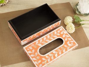 Meilleure vente nacre or coquille boîte à mouchoirs couverture bois Cube dessus de table accessoire pour voiture hôtel restaurant - Product Image 5