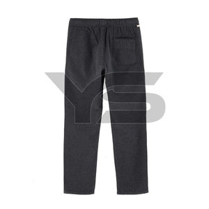 กางเกงจ็อกเกอร์ผ้าฝ้ายสำหรับผู้ชายกางเกงเอวกลางแบบผูกเชือกด้านหน้าแบนย้อมสีล้วนสำหรับบริการ OEM ผ้าเทอร์รี่ - Product Image 2