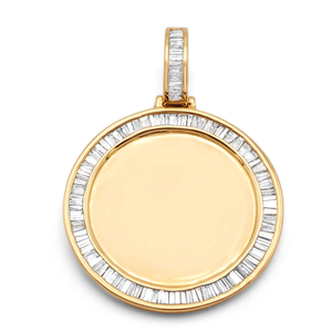 Latest 925 Silver Photo Pendant Stylish Men's Hip Hop Baguette Diamond Pendant with Moissanite Diamond Perfect Gift - Product Image 1